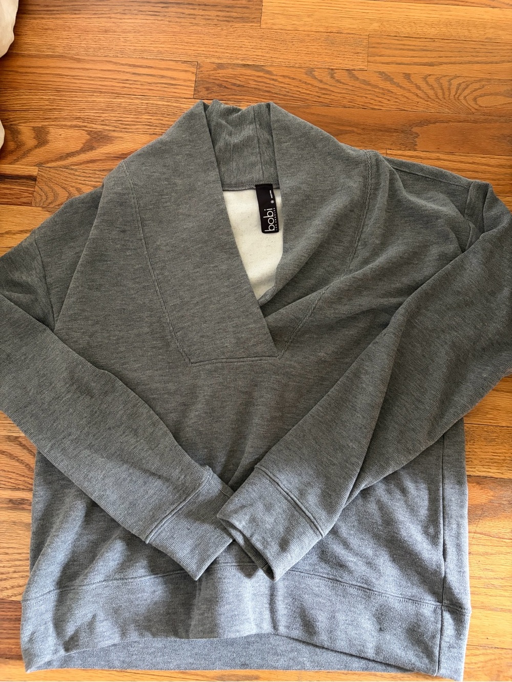 Bobi women’s gray shawl collar sweatshirt size M